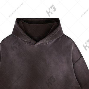 เสื้อฮู้ดแบบสวมหัวมีฮู้ดสำหรับผู้ชาย/ผู้หญิง, ผ้าฝ้าย100% ลำลองกระเป๋าจิงโจ้มีเชือกผูกแบบปักสำหรับฤดูหนาว - Product Image 6