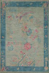 Meilleure qualité Oushak bleu clair tapis noué à la main laine brodée et soie pour la maison hôtels restaurants pour la décoration de la salle de prière - Product Image 5