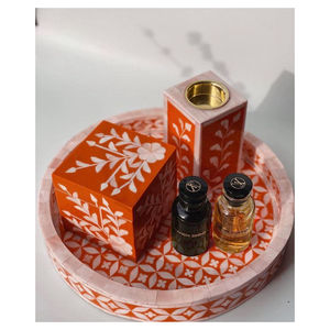 Juego de quemador Bakhoor con incrustaciones de hueso de lujo, soporte de incienso Oud árabe hecho a mano con caja de regalo para aromaterapia y decoración del hogar - Product Image 4