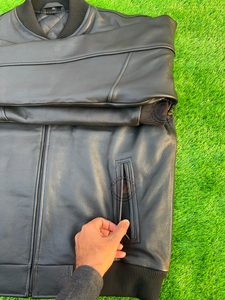 Veste bomber varsity en cuir de vachette véritable pour homme et femme, vêtements d'hiver, prix direct usine. - Product Image 5