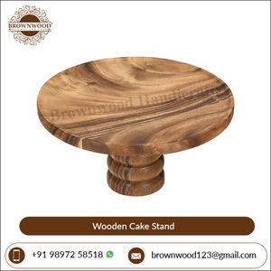 Présentoir à Gâteau Rond Fait Main en Bois d'Acacia de Fabricant Indien Présentoir à Desserts en Bois de Haute Qualité pour Événements et Utilisation - Product Image 2