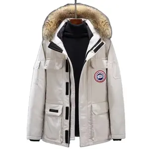 Оптовая продажа 2022 ветровка куртка с капюшоном уличная парка унисекс зимняя мужская меховая куртка пальто