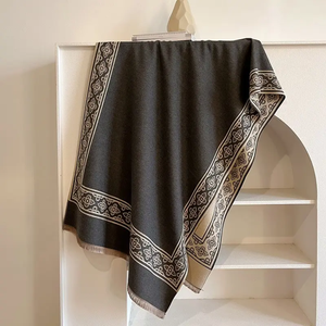 Automne hiver châle écharpe en cachemire style ethnique couleur assortie foulards traditionnels châle - Product Image 6