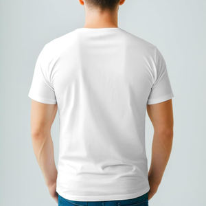 Logo personnalisé 100% coton T-shirt lourd pour hommes surdimensionné 240GSM épais T-shirt blanc motif solide - Product Image 6