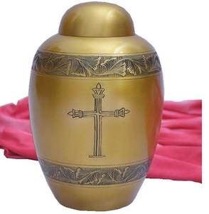 Luxury Choice Urnas de metal de latón Urnas de entierro con grabados de belleza y la figura de Jesucristo, tamaño grande - Product Image 3