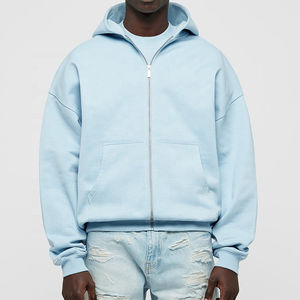 Sudadera con capucha y cremallera de gran tamaño con logotipo impreso personalizado al por mayor, cárdigan básico unisex para hombre, Sudadera con capucha y cremallera básica de algodón 100% para invierno - Product Image 1