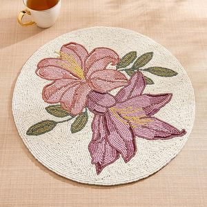 แผ่นรองแก้วลูกปัดสำหรับโต๊ะรับประทานอาหารหรือเครื่องใช้บนโต๊ะอาหารงานหัตถกรรมแฮนด์เมดดีไซน์ทันสมัย - Product Image 1