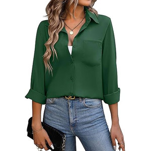 เสื้อเชิ้ตผู้หญิงแขนยาวผ้าฝ้ายติดกระดุม ระบายอากาศได้ดี สไตล์ลำลอง - Product Image 1