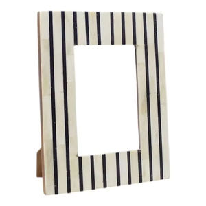 Marco DE FOTOS decorativo personalizado con incrustaciones de madreperla y resina con marco de fotos único y elegante de hueso - Product Image 1