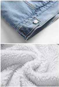 Nueva moda de invierno para hombre, chaqueta vaquera, prendas de vestir, chaquetas, chaqueta vaquera gruesa de lana cálida a la moda, abrigo vaquero para hombre - Product Image 3