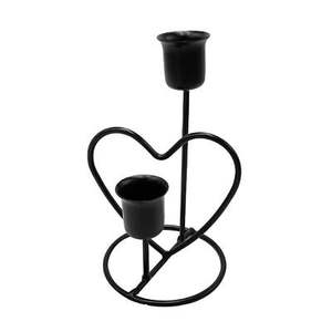 Bougeoir en forme de coeur pour la maison hôtel et vaisselle bougeoir couleur noire Design moderne bougeoir en métal pot en métal - Product Image 6