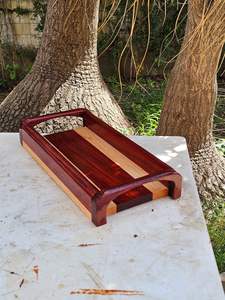 Bandeja para servir de madera de roble con esquinas redondeadas, plato de madera, tablero para servir, accesorios para espacios de trabajo hechos a mano | Refinado | - Product Image 4