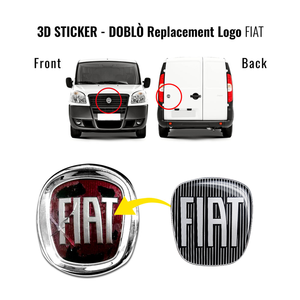 Fiat Doblò 3D reemplazo solo logotipo negro pegatina personalizado ABS coche emblema autoadhesivo uso para carrocería de coche - Product Image 3