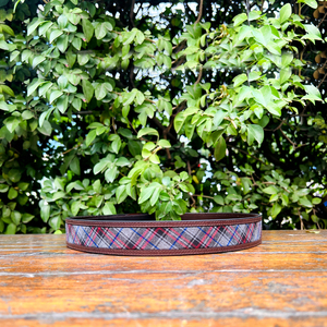 Cinturón de Vestir Unisex de Cuero de Búfalo de Agua con Patrón a Cuadros, Hebilla de Latón Macizo, 40 mm de Ancho, Duradero y Personalizable - Product Image 4