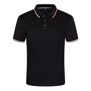High Quality Men's Polo <b>Shirts</b> <b>Black</b> 100% Cotton Jersey Casual Summer Short Sleeve Polos in Solid Color Plus Size - Product Image 1