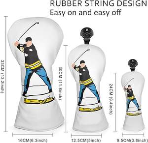 High Quality Waterproof Genuine Leather <b>Golf</b> Driver <b>Head</b> <b>Cover</b> Custom Animal Print Elastic Self-Fixing Closure Customizable - Product Image 6