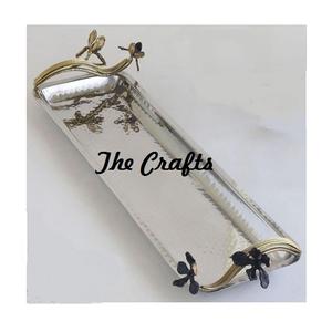 Plateau de dattes de bonbons au design antique en acier inoxydable et plateau de service de collations en laiton avec bol de boîte à bonbons et bakhoor - Product Image 3