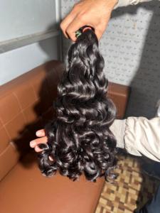 Venta al por mayor indio Remy extensiones de cabello humano crudo hinchable rizado virgen indio sin procesar Temple Hair proveedor: no modelo permanente - Product Image 3