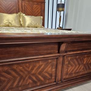 Cama clásica francesa vintage-Caoba pintada marrón-73 - Product Image 5