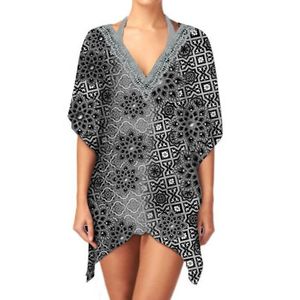 Robe caftan d'été décontractée pour femmes élégantes, coupe ample et confortable avec col en V, tissu respirant, imprimé numérique pour les vêtements de plage - Product Image 6