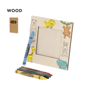 Cornice portafoto in legno con pastelli, merchandising personalizzato - Product Image 1