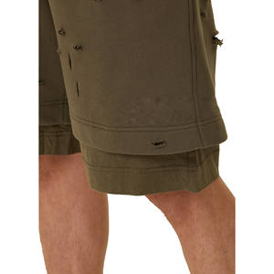 กางเกงขาสั้นซับเหงื่อผ้าฟลีซสำหรับผู้ชายกางเกงขาสั้นผ้าคอตตอนแบบมีเอวยางยืดออกแบบได้ตามต้องการลาย100% - Product Image 4