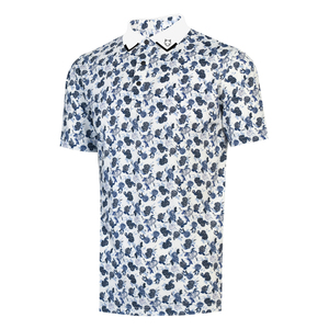 Camiseta de Golf de Algodón para Hombre, Diseño Floral, Secado Rápido, Logotipo Digital Impreso en la Parte Delantera, Manga Corta, Estilo Casual - Product Image 1