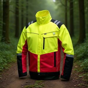 Chaqueta de Protección Forestal Amarillo Neón/Rojo, Talla L, Equipo de Seguridad y Supervivencia - Product Image 3
