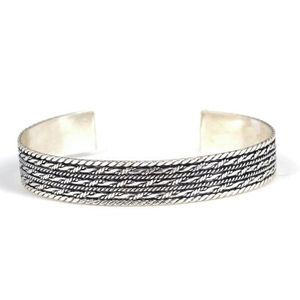 Handmade 925 Sterling <b>Silver</b> 3-Compartment Filigree <b>Bracelet</b> Fine Chain & Link Jewelry - Product Image 2