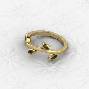 High Quality 925 Sterling Silver Marquise Leaf Design Semi Mount <b>Ring</b> 2x4mm <b>Blank</b> Setting 18K/22k Gold Custom Plating Jewelry - Product Image 5