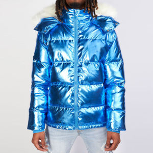 Chaqueta de Plumón Gruesa y Pesada de Diseño Urbano, Fabricada por OEM, Chaqueta Acolchada Brillante de Lujo Personalizada para Hombre, de Alta Calidad - Product Image 5