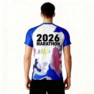 Camiseta Deportiva Transpirable de Manga Corta para Hombre, Sublimada de Secado Rápido, para Maratón, 100% Poliéster, 2026 - Product Image 2
