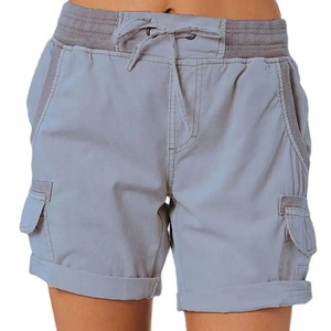 <b>Women</b> <b>Shorts</b> Cargo Pants <b>Shorts</b> Elastic Waist <b>Short</b> Pants Cotton Linen Pocket Summer Beach Solid Color Sliming Comfot Breathable - Product Image 3