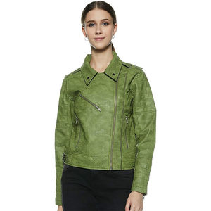 Chaqueta de Cuero para Mujer, Nueva, Transpirable, de Lona, con Cremallera, Precio al por Mayor, Chaqueta de Cuero PU Moderna para Mujer - Product Image 1