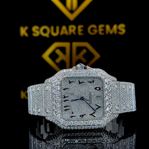 Reloj inteligente de alta demanda de lujo con esfera cuadrada con diamante de claridad VVS helado, accesorio de negocios con función de moda más vendida - Product Image 2