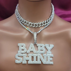 Colgante Unisex 2024 de Plata de Ley 925 Chapado en Oro con Diamantes VVS LGD, Diseño de Letra Personalizada, Rodio, Vintage, Hecho a Mano, Fino - Product Image 2