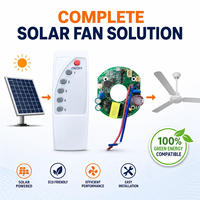 Kit de Contrôle pour Ventilateur de Plafond Solaire DC 12V 45W AC/DC avec Carte PCBA et Télécommande IR 6 Boutons Portée 30m, Vente Directe Usine, Contrôle 5 Vitesses