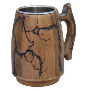 Tasse à boire en bois de mangue écologique de haute qualité avec corne de boeuf véritable et style animal poli pour la sécurité - Product Image 6