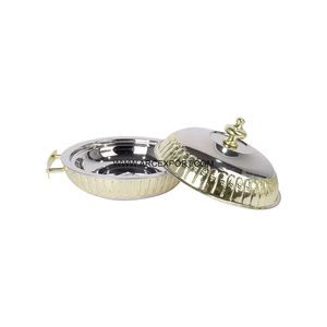 Hot Selling Metal Casserole Dish and Arabic <b>Pot</b> With Unique Gold Finish Shiny Plated Handmade Food Warmer for Kitchenware - Product Image 1