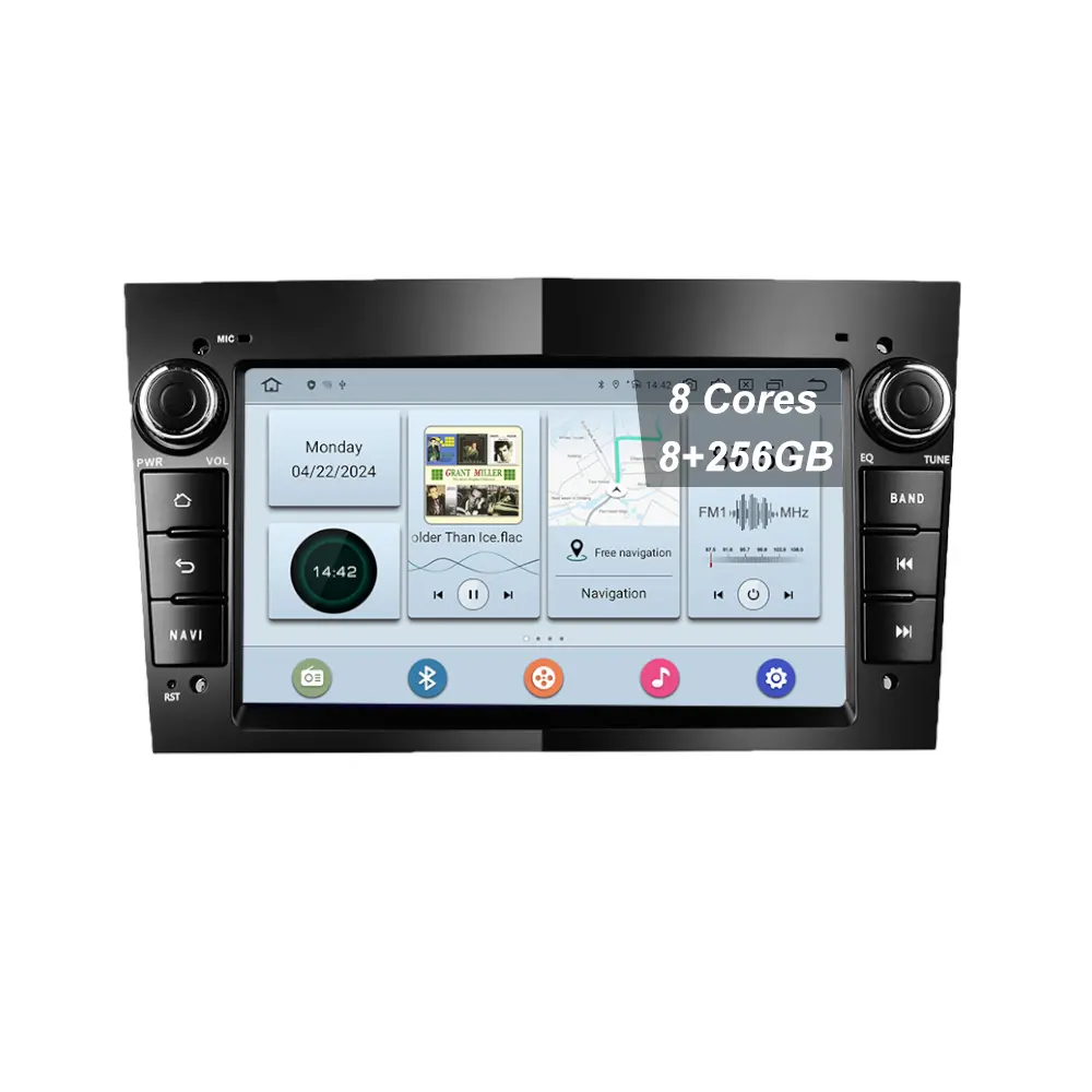 Rádio de carro BG Factory 7 polegadas Android 13 ultra-fino 8 núcleos (8 + 256 GB) para Opel Carplay sem fio GPS navegação 4G Wi-Fi Bluetooth