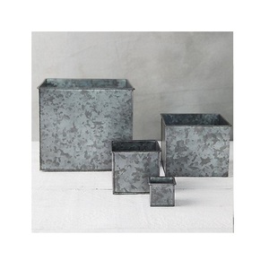 custom wall mounted flower <b>pots</b> garden accessories galvanized metal balcony set of 2 <b>herb</b> decoration hanging planter - Product Image 3