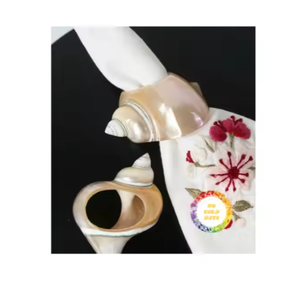 Rond de serviette coquillage Accessoire fait main écologique de Real Shell pour la conception de table rustique du Vietnam - Product Image 2