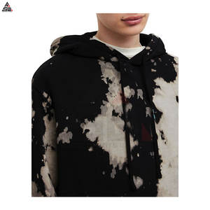 เสื้อฮู้ดผ้าฟลีซแบบสวมหัวย้อมสีโอเวอร์ไซส์ผ้าฝ้าย100% น้ำหนักเบากำหนดเองฤดูหนาว - Product Image 2