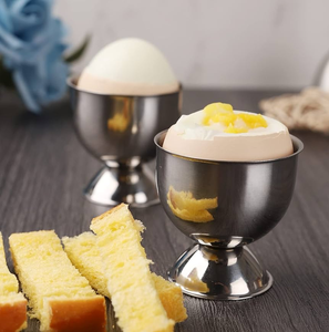 Venta al por mayor de acero inoxidable para huevos 6 piezas taza desayuno herramienta de cocina con soporte para taza de mesa - Product Image 2