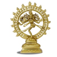 Statue Nataraja Antique Moderne Traditionnelle, Artisanat Premium, Idole de Shiva Dansant en Laiton, pour Temple Domestique, Cérémonie, Plaqué, Cadeau de Mariage