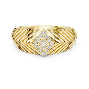 แหวนทองคำ 14K ประดับเพชรทรงกลมเพาะเลี้ยงในห้องปฏิบัติการ สำหรับผู้หญิง |   เพชรที่เพาะเลี้ยงใหม่ - Product Image 1