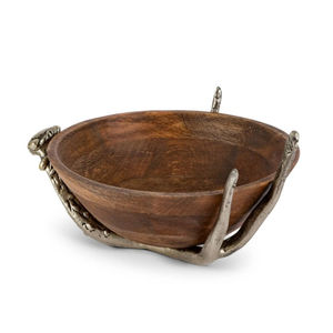 Bol de service alimentaire naturel au design antique avec accent floral, bol de service pour les fêtes de mariage et tout événement. - Product Image 5