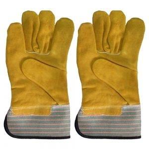 Guantes DE SEGURIDAD DE CUERO dividido de piel de vaca de alta calidad Guantes de soldadura rojos largos Premium de piel de vaca para soldadores - Product Image 2