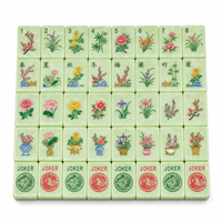 Tuiles de Mahjong en plastique, 160 pièces, vert matcha, jeu de Mahjong américain, peintes à la main par des artisans, Garden Glow, respectueuses de l'environnement, pour 3 joueurs