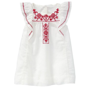 Robe pour filles en popeline 100% coton imprimée avec broderie sur la poitrine ODM - Product Image 1